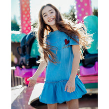 Cargar imagen en el visor de la galería, Vestido Niña Tencel Denim Offshoulders