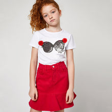 Cargar imagen en el visor de la galería, Falda Evasé Roja Niña