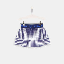Cargar imagen en el visor de la galería, Falda Niña Popelina Rayas Azul Marino