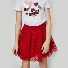 Load image into Gallery viewer, Girls "Hearts" Red Tulle Skirt