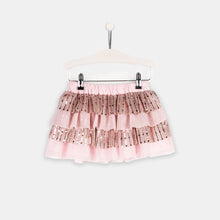 Cargar imagen en el visor de la galería, Falda de volantes rosa claro de lentejuelas para niñas