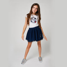 Load image into Gallery viewer, Girls Navy Tulle Skirt
