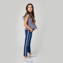 Cargar imagen en el visor de la galería, Jeans para niñas con banda lateral Denim medio