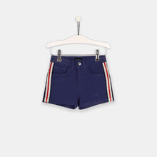 Load image into Gallery viewer, Girls Navy Denim Side Band Shorts