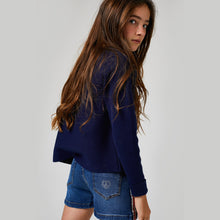 Load image into Gallery viewer, Girls Sideband Denim Middle Shorts