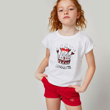 Cargar imagen en el visor de la galería, Shorts de mezclilla roja niña