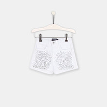 Load image into Gallery viewer, Girls White Denim Strass Shorts