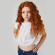 Load image into Gallery viewer, Girls White Plumeti Strass Top