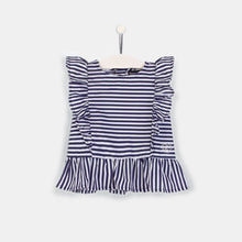 Cargar imagen en el visor de la galería, Blusa a rayas de la Marina para niñas