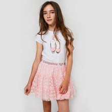 Cargar imagen en el visor de la galería, Camiseta blanca "Ballerinas" para niñas