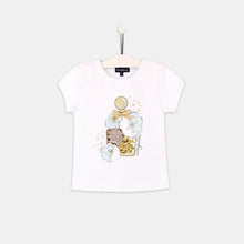Cargar imagen en el visor de la galería, Camiseta blanca con lentejuelas reversibles "Perfume" para niñas