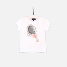 Cargar imagen en el visor de la galería, Niñas "Espejo" Lentejuelas Reversibles Camiseta Blanca