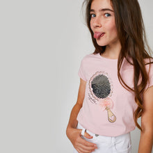 Cargar imagen en el visor de la galería, Camiseta de lentejuelas reversibles rosas "espejo"