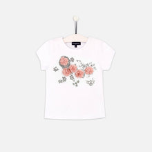Carregar imagem no visualizador da galeria, Camiseta branca "flores" feminina