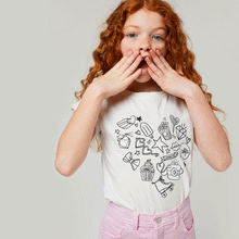 Load image into Gallery viewer, Girls "Hearts" Colour-Changing T-Shirt
