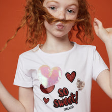 Load image into Gallery viewer, Girls "Hearts" Colour-Changing T-Shirt