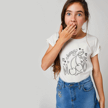 Carregar imagem no visualizador da galeria, Meninas "Cerejas Solares" Camiseta Branca