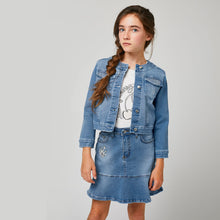 Load image into Gallery viewer, Girls Light-Wash Denim Jacket