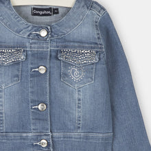 Load image into Gallery viewer, Girls Light-Wash Denim Jacket