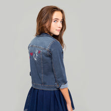 Carregar imagem no visualizador da galeria, Jaqueta jeans média para meninas