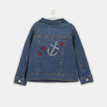 Carregar imagem no visualizador da galeria, Jaqueta jeans média para meninas
