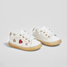 Load image into Gallery viewer, Baby's "Heart and Stars" White Sneakers