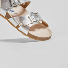Cargar imagen en el visor de la galería, Sandalias Bio de plata metálica del bebé