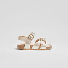 Load image into Gallery viewer, Baby's Platinum Metallic Bio Sandals