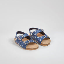 Load image into Gallery viewer, Baby's "Boats" Navy Bio Sandals