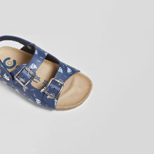 Load image into Gallery viewer, Baby's "Boats" Navy Bio Sandals