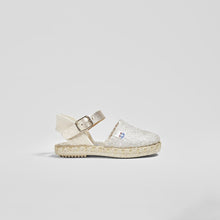 Load image into Gallery viewer, Baby's Ecru Fabric Espadrilles Sandals